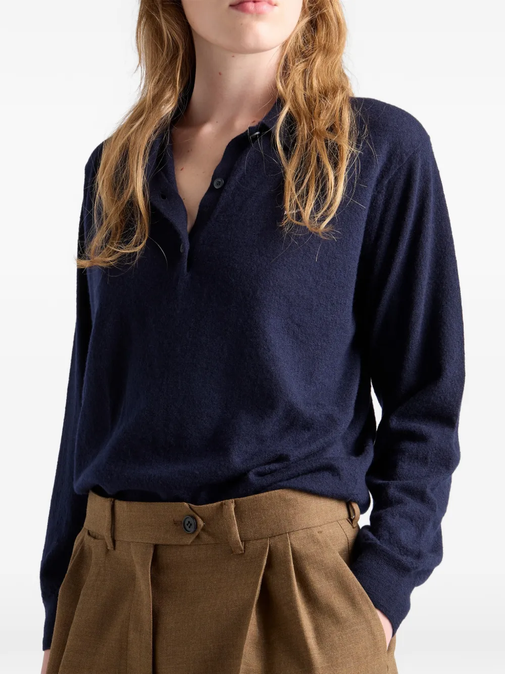 Prada Cashmere polo sweater Blauw