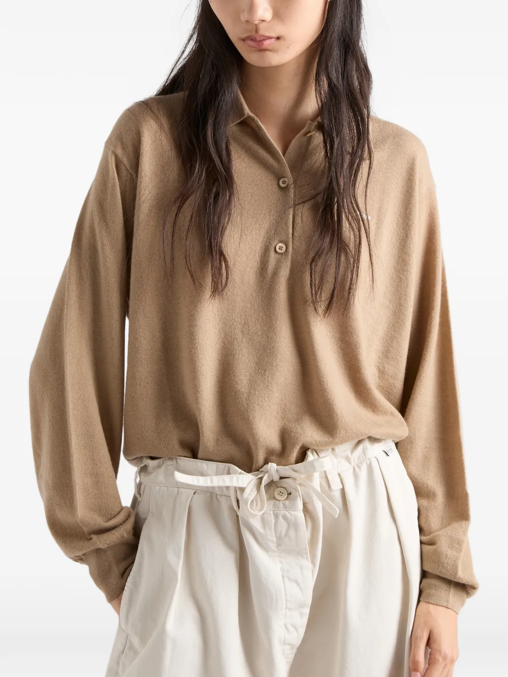 Prada cashmere polo sweater Beige