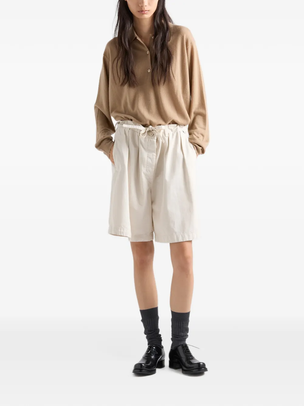 Prada cashmere polo sweater Beige