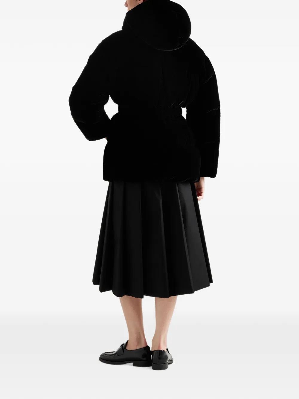 Prada velvet down jacket Zwart