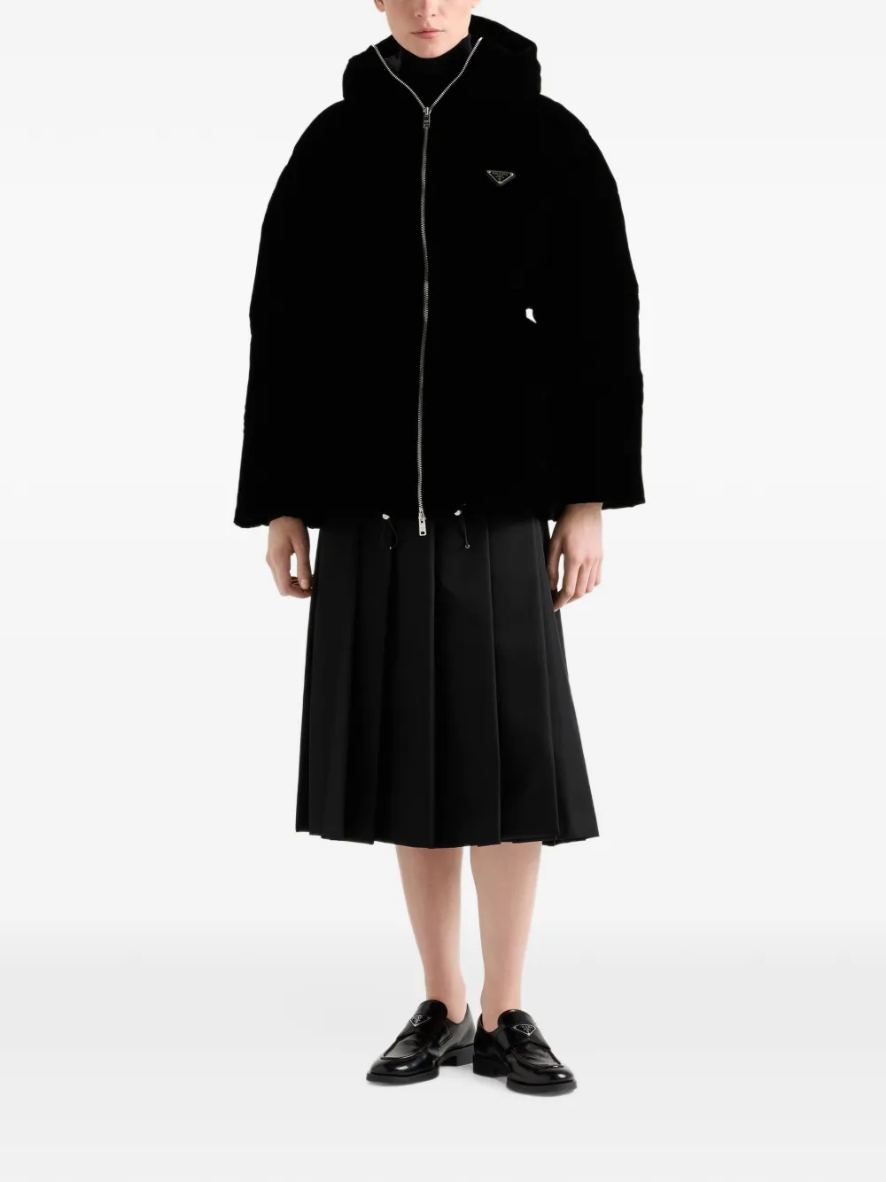 Prada velvet down jacket Zwart