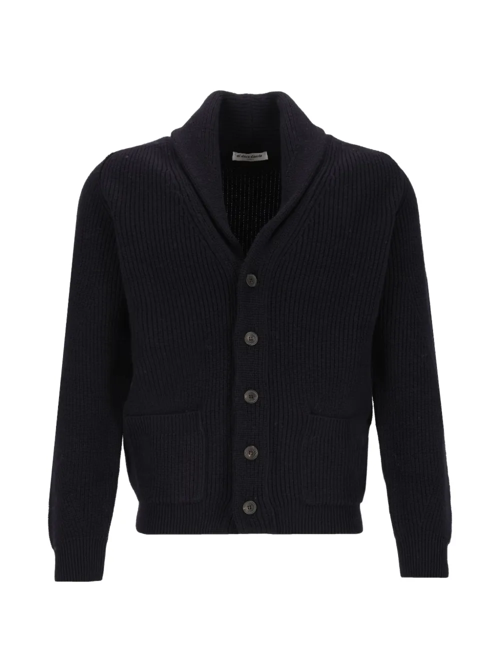 Al Duca D’Aosta 1902 ribbed-knit shawl-collar cardigan - Blu