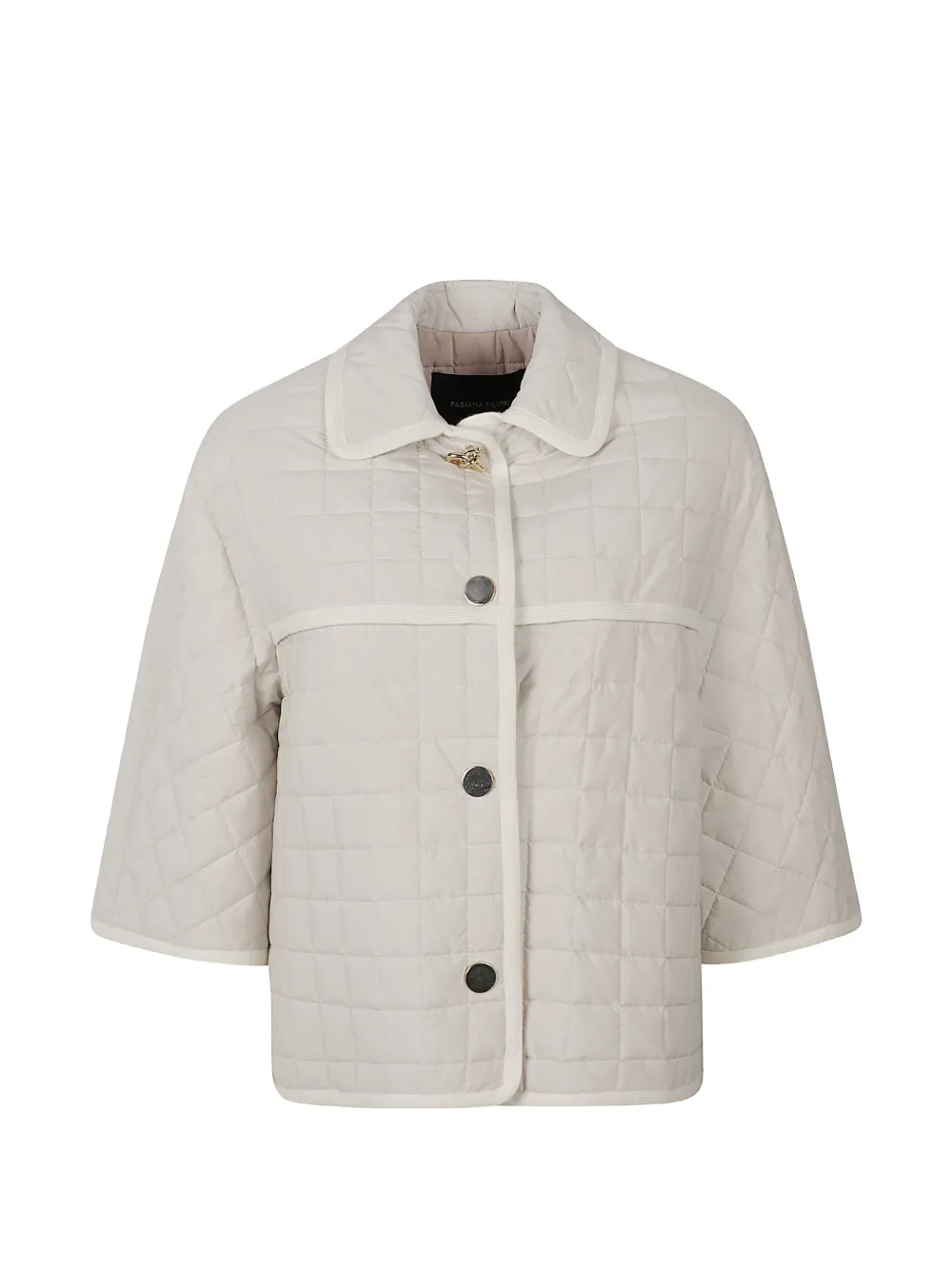 Fabiana Filippi quilted three-quarter sleeve jacket - Weiß