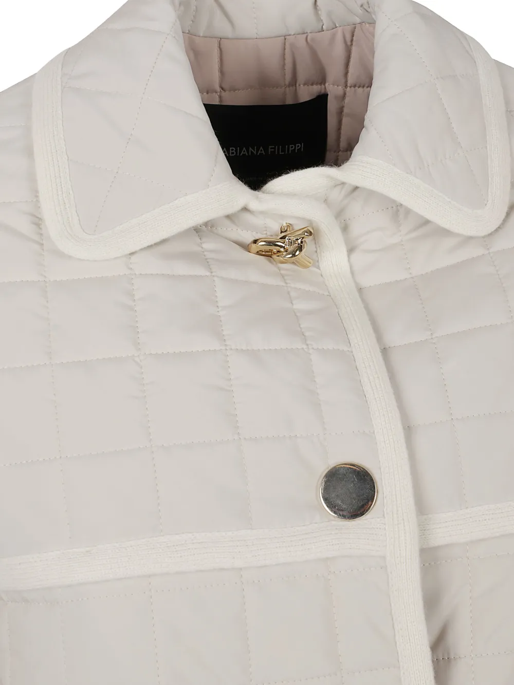 Fabiana Filippi quilted three-quarter sleeve jacket Wit