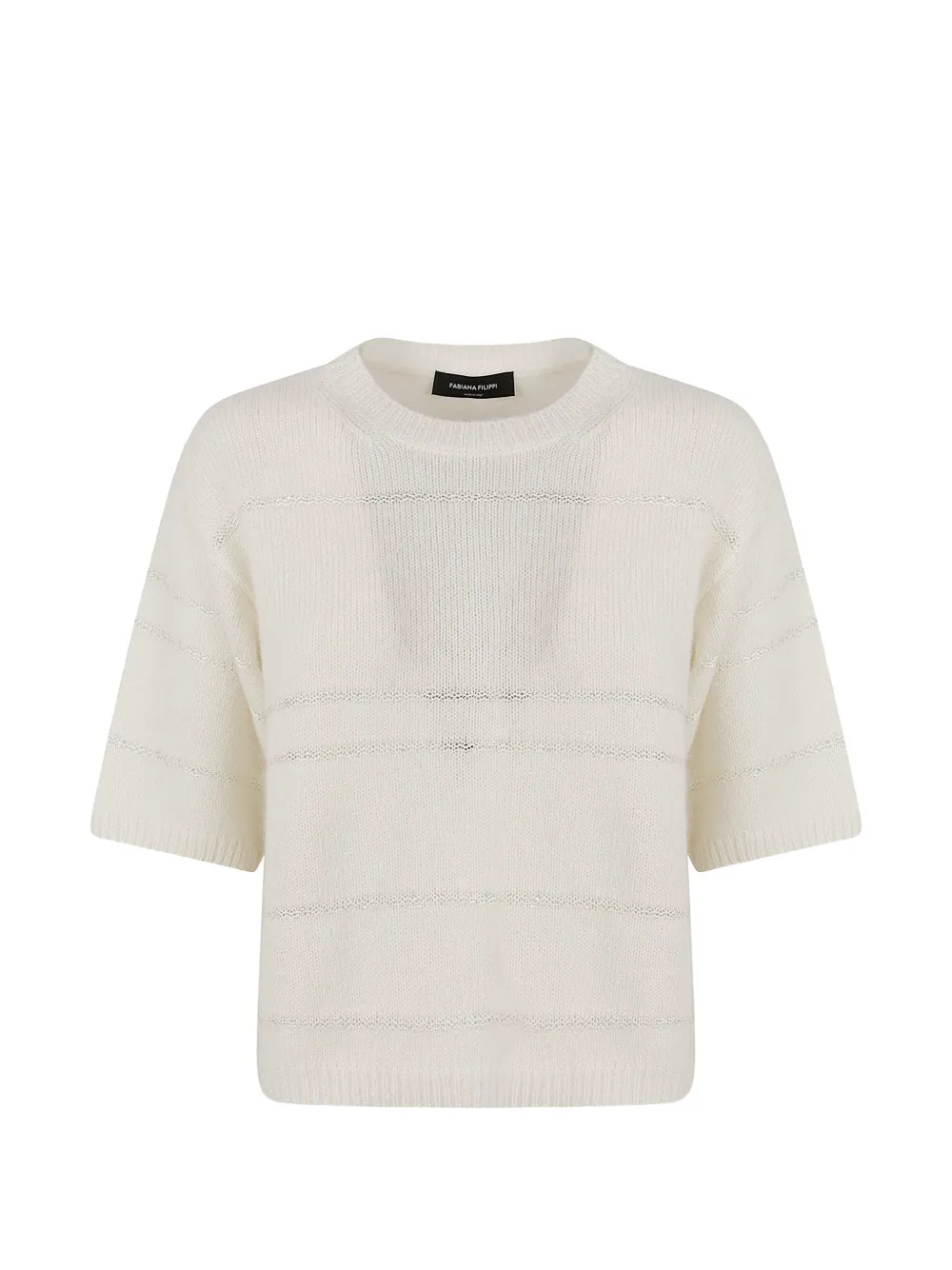 Fabiana Filippi Platinum sequin-embellished open-knit sweater - Bianco