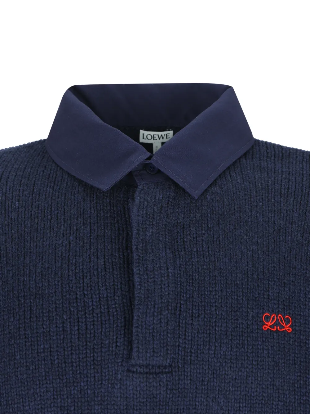 LOEWE Polo sweater in wool Blauw