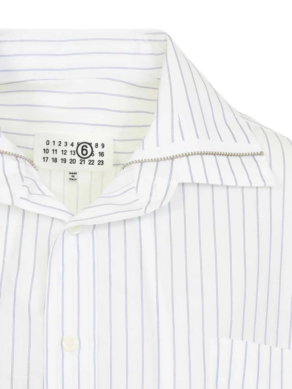 MM6 Maison Margiela pinstripe zip-detail shirt Wit