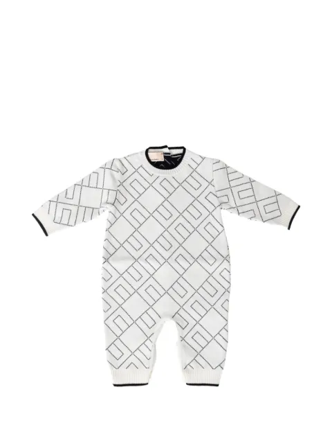 Elisabetta Franchi Kids geometric-pattern knitted romper