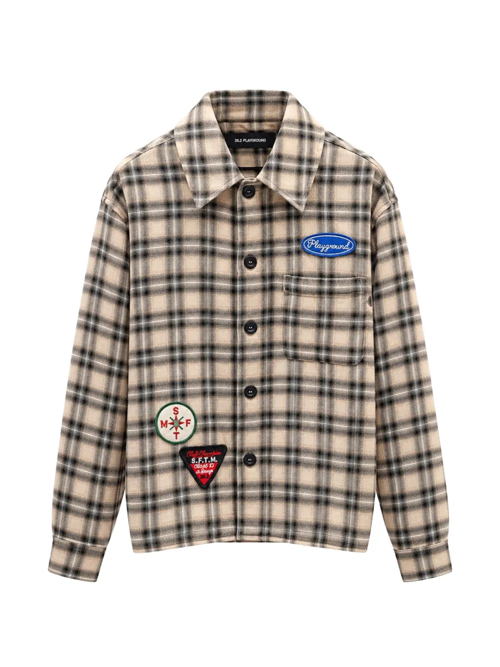 Song For The Mute check patch-detail jacket - Tons neutres
