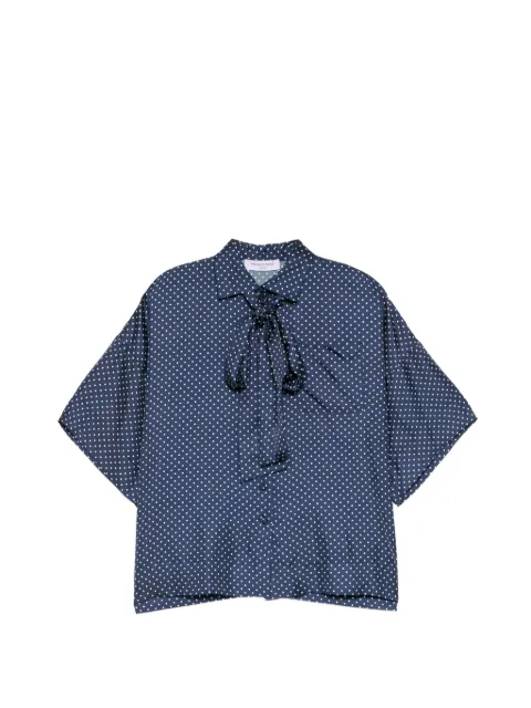 Francoise Pinton - Paris polka-dot pussy-bow blouse