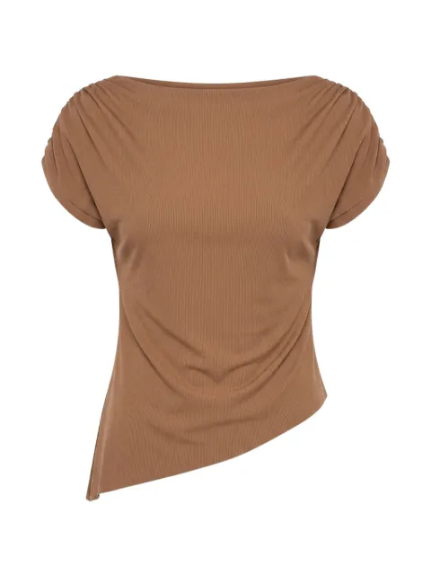 Triya Blusa Naia assimétrica franzida
