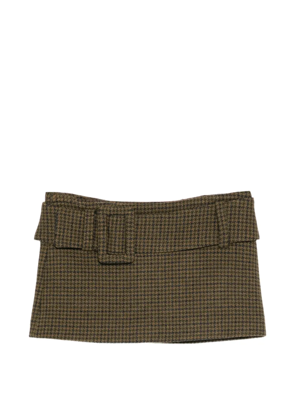 Francoise Pinton Paris houndstooth-pattern belted skirt Groen