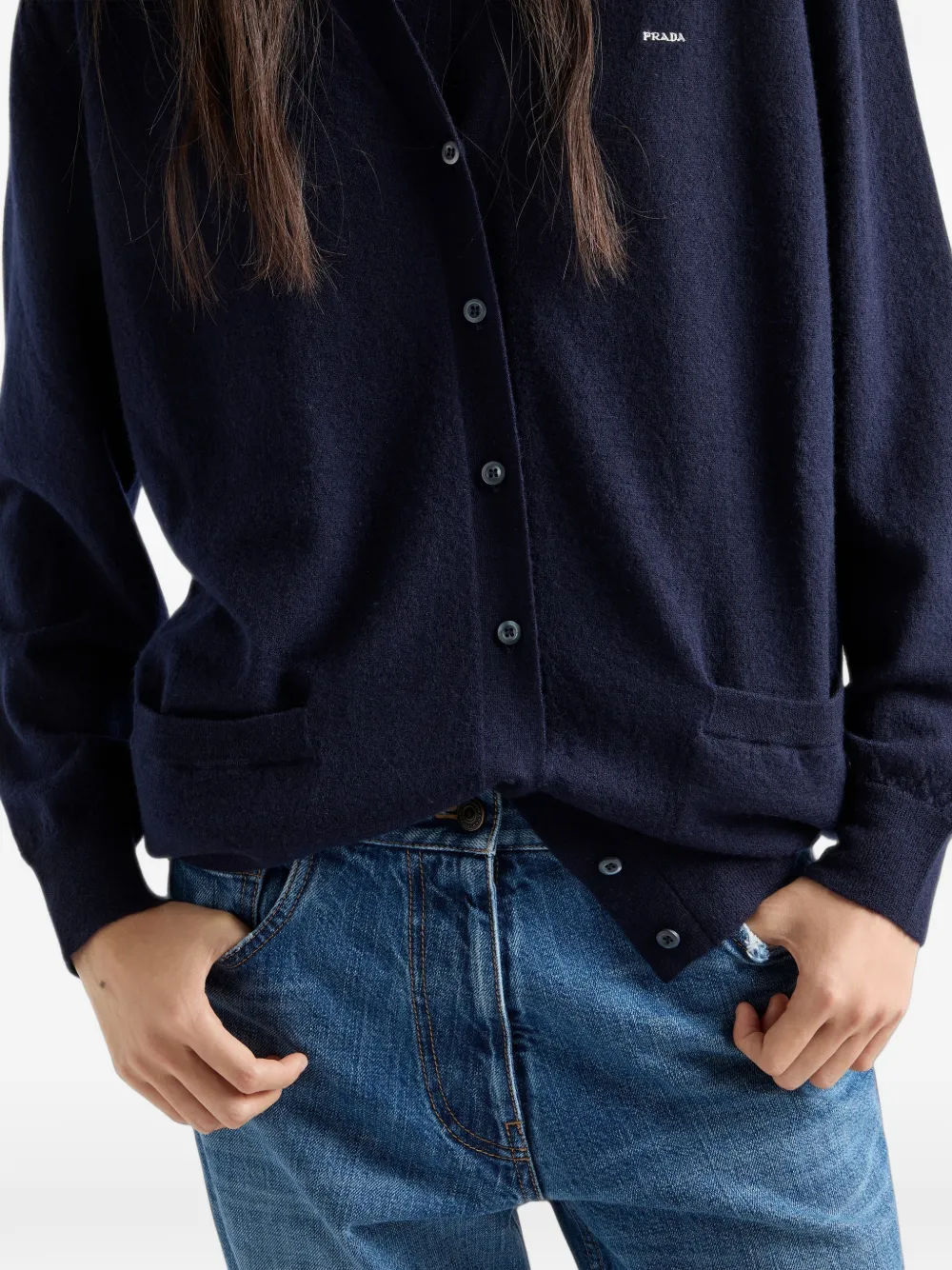 Prada cashmere cardigan Blauw
