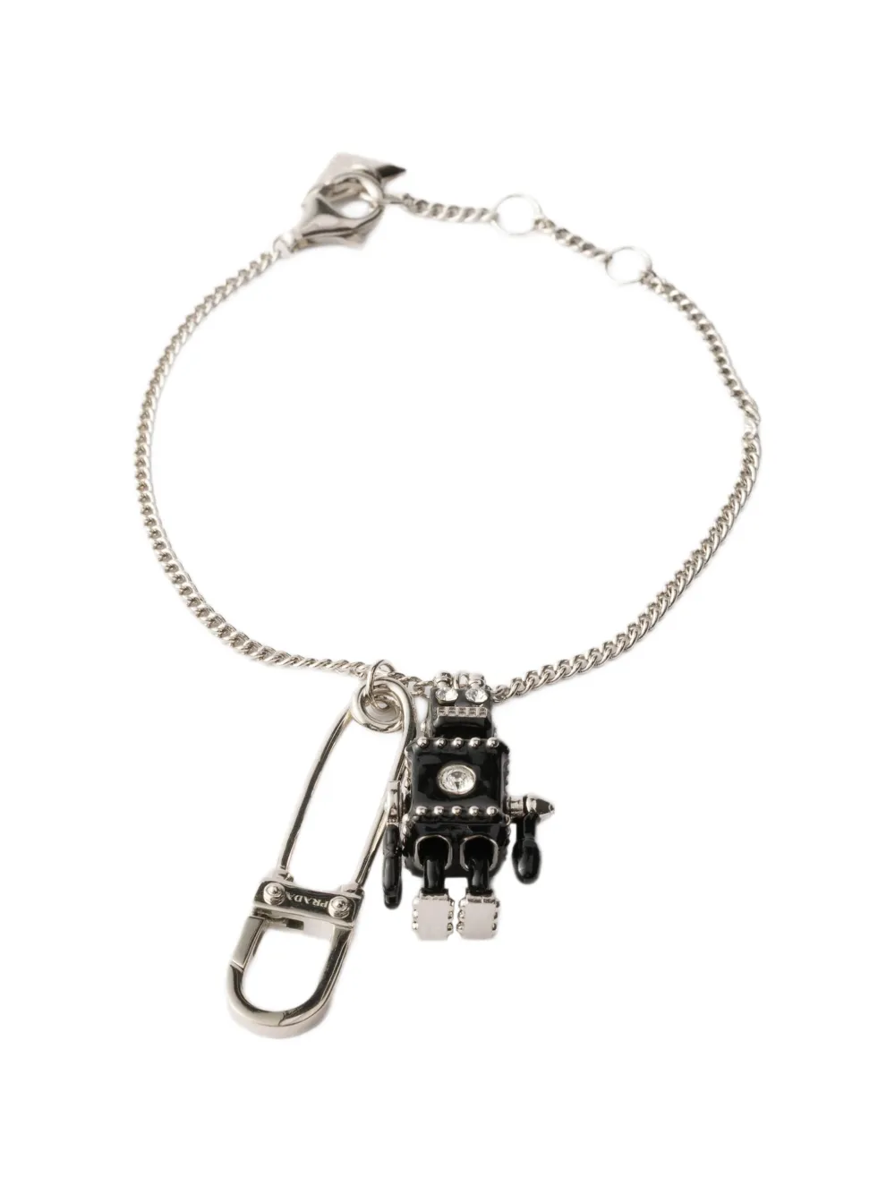 Prada Bracciale in metallo e smalto - Argento