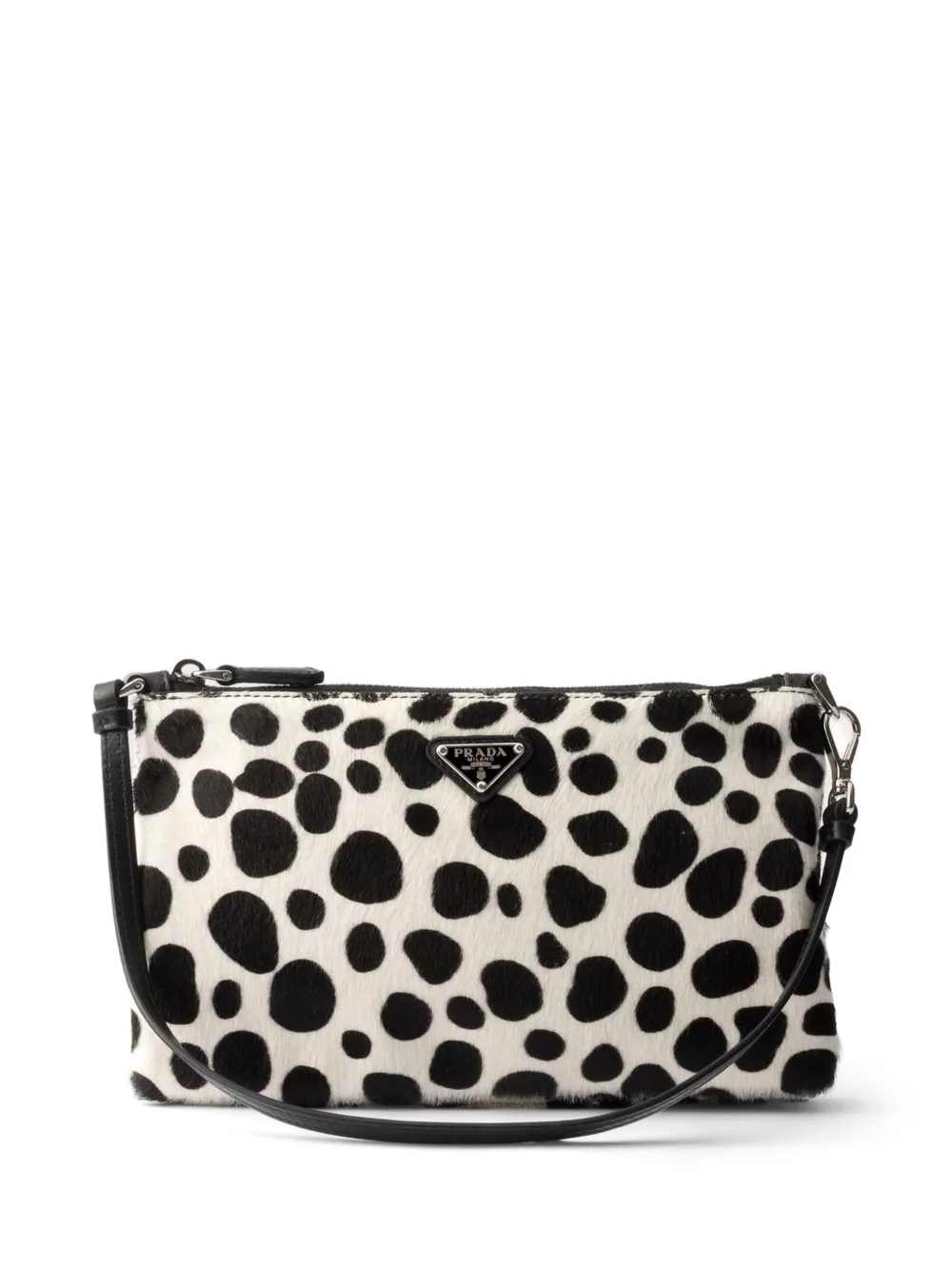 Prada Pouch per smartphone in cavallino con stampa - Bianco