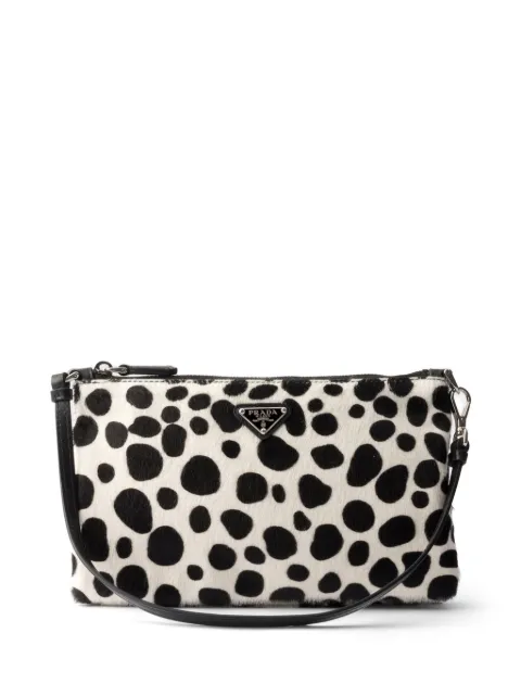 Prada printed calf hair smartphone pouch
