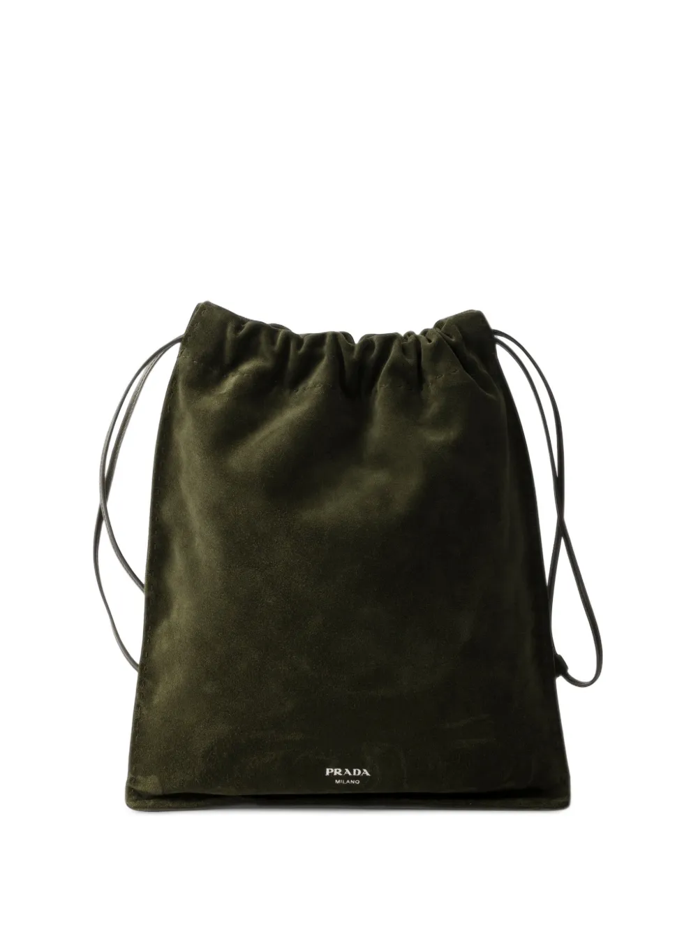 Prada Suede Pouch In Green