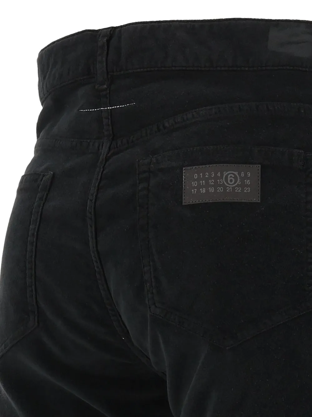MM6 Maison Margiela overdyed moleskin trousers Zwart