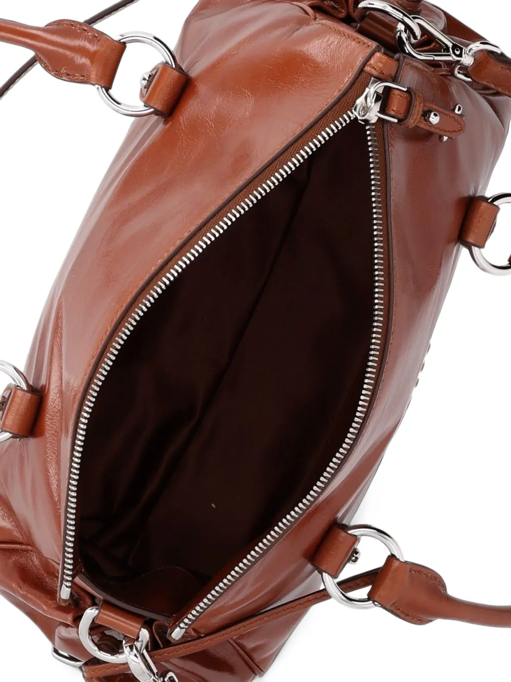 Miu glossy leather handbag Bruin