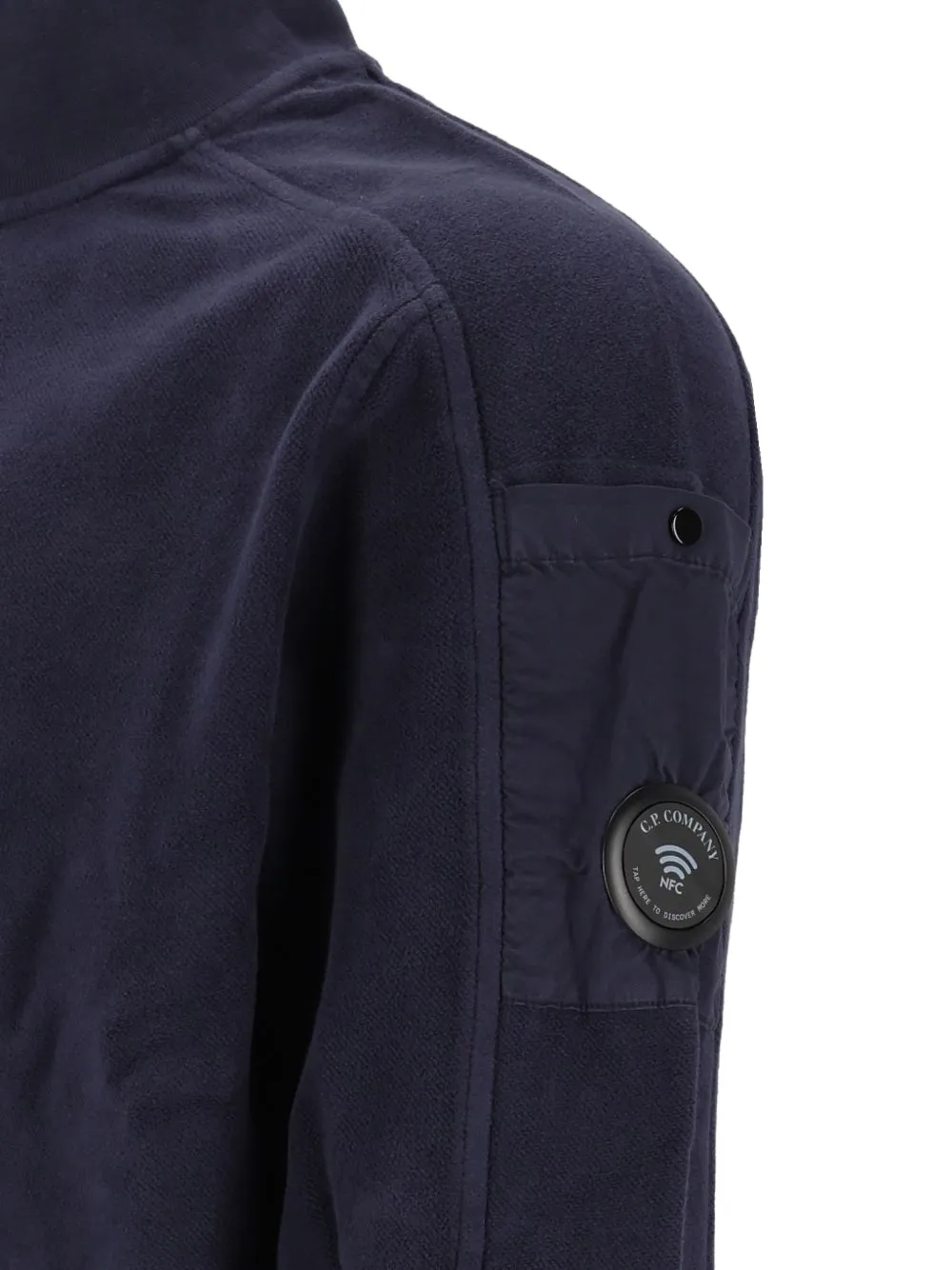 C.P. Company quarter-zip Lens-detail sweatshirt Blauw
