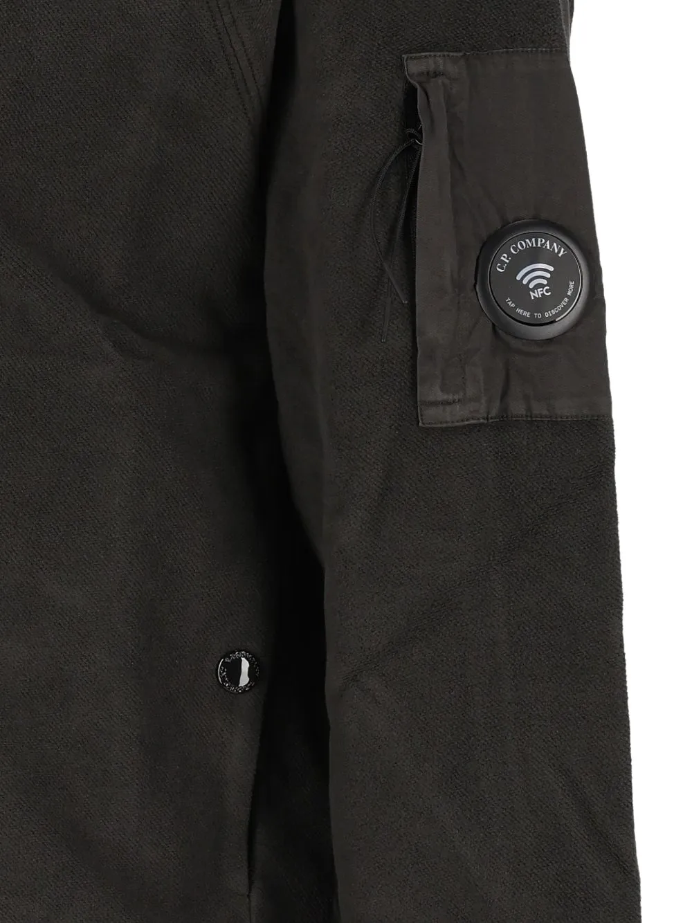 C.P. Company button-up Lens-detail bomber jacket Grijs