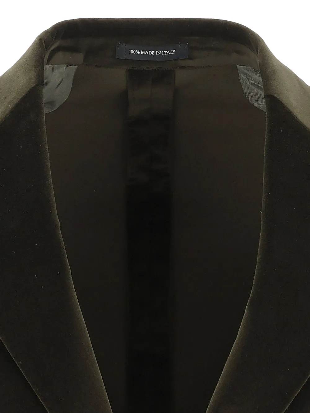 Al Duca D Aosta 1902 Fluwelen blazer met gekerfde revers Groen