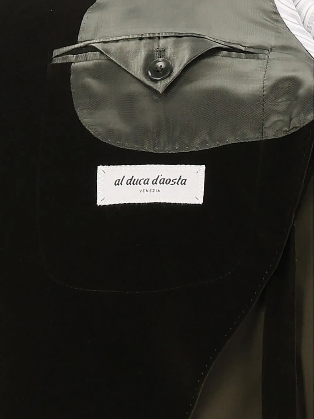 Al Duca D Aosta 1902 Fluwelen blazer met gekerfde revers Groen