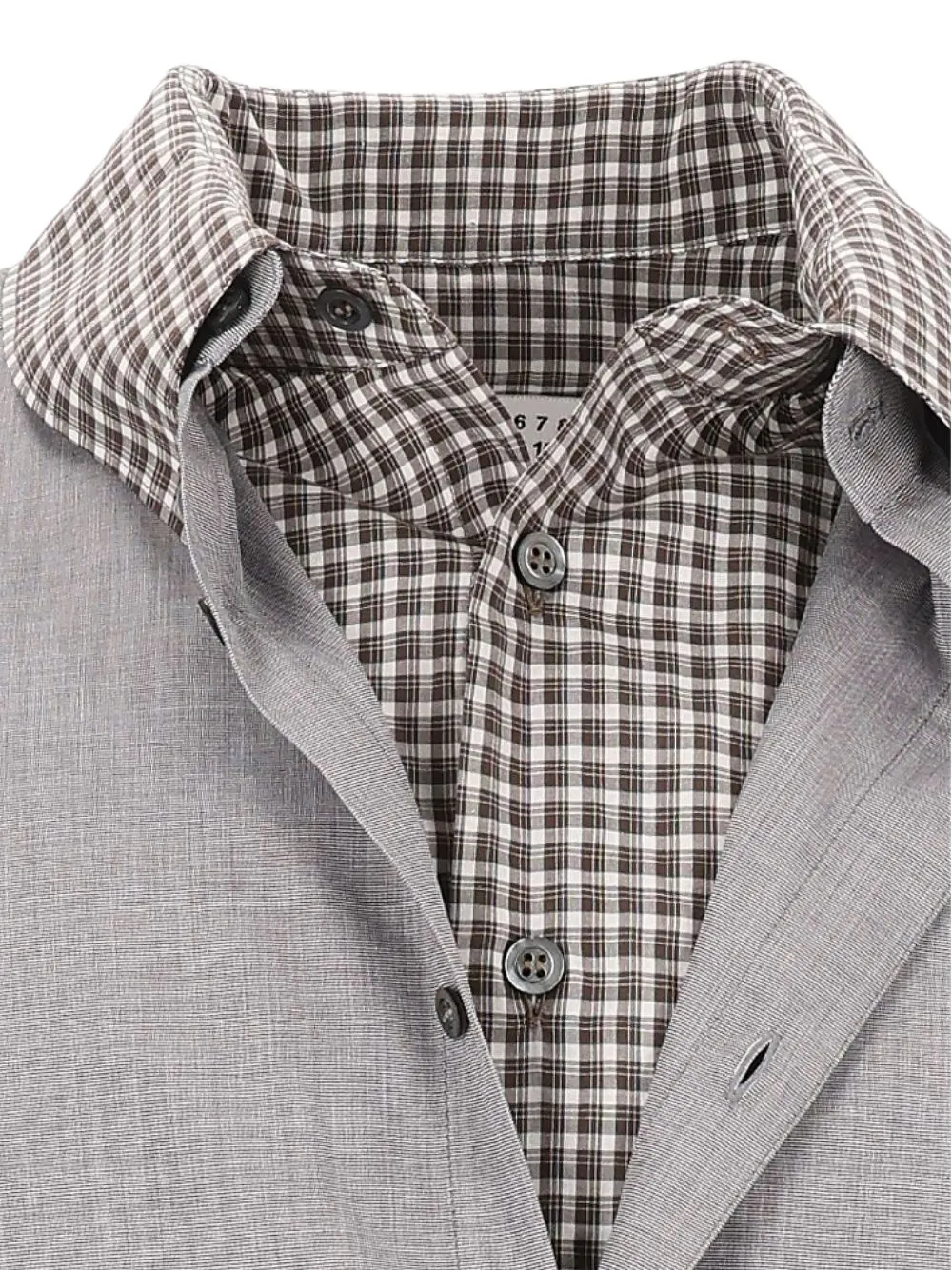 Maison Margiela double-layer cotton shirt Grijs