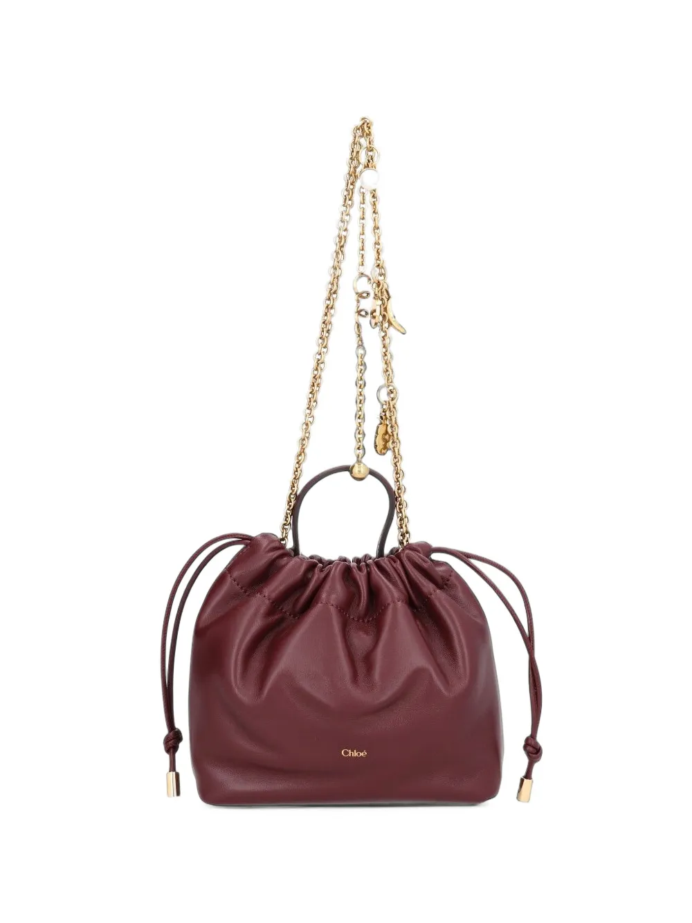 Chloé mini Chloé Icons shoulder bag with chain in soft leather - Rot