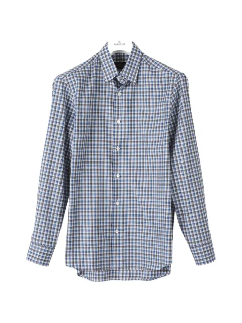 Brioni check-print cotton shirt