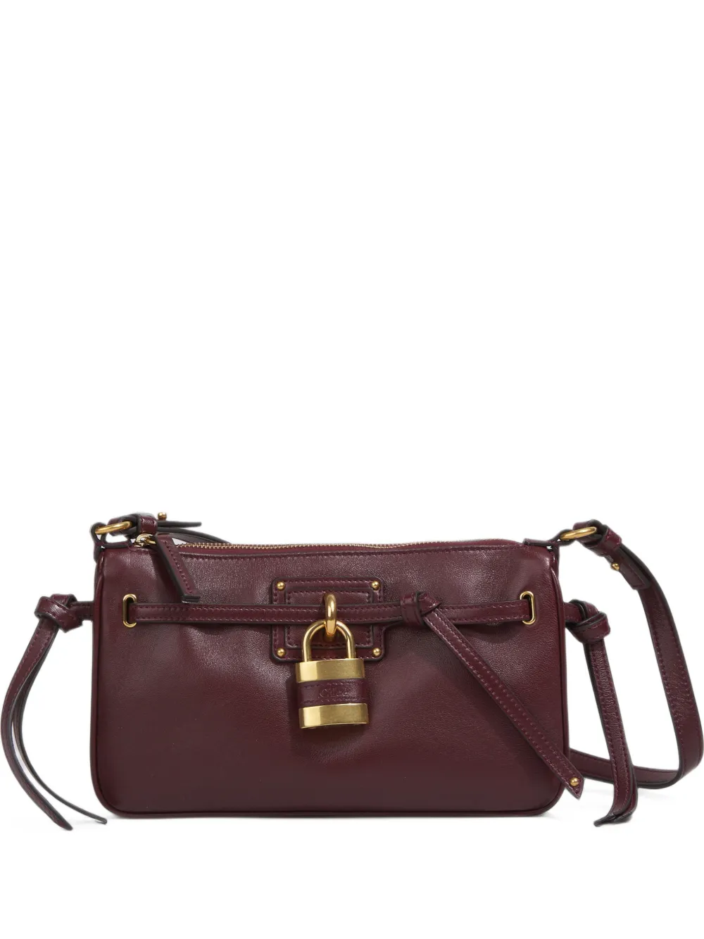 Chloé mini Paddington sling pouch with strap in soft leather - Rosso