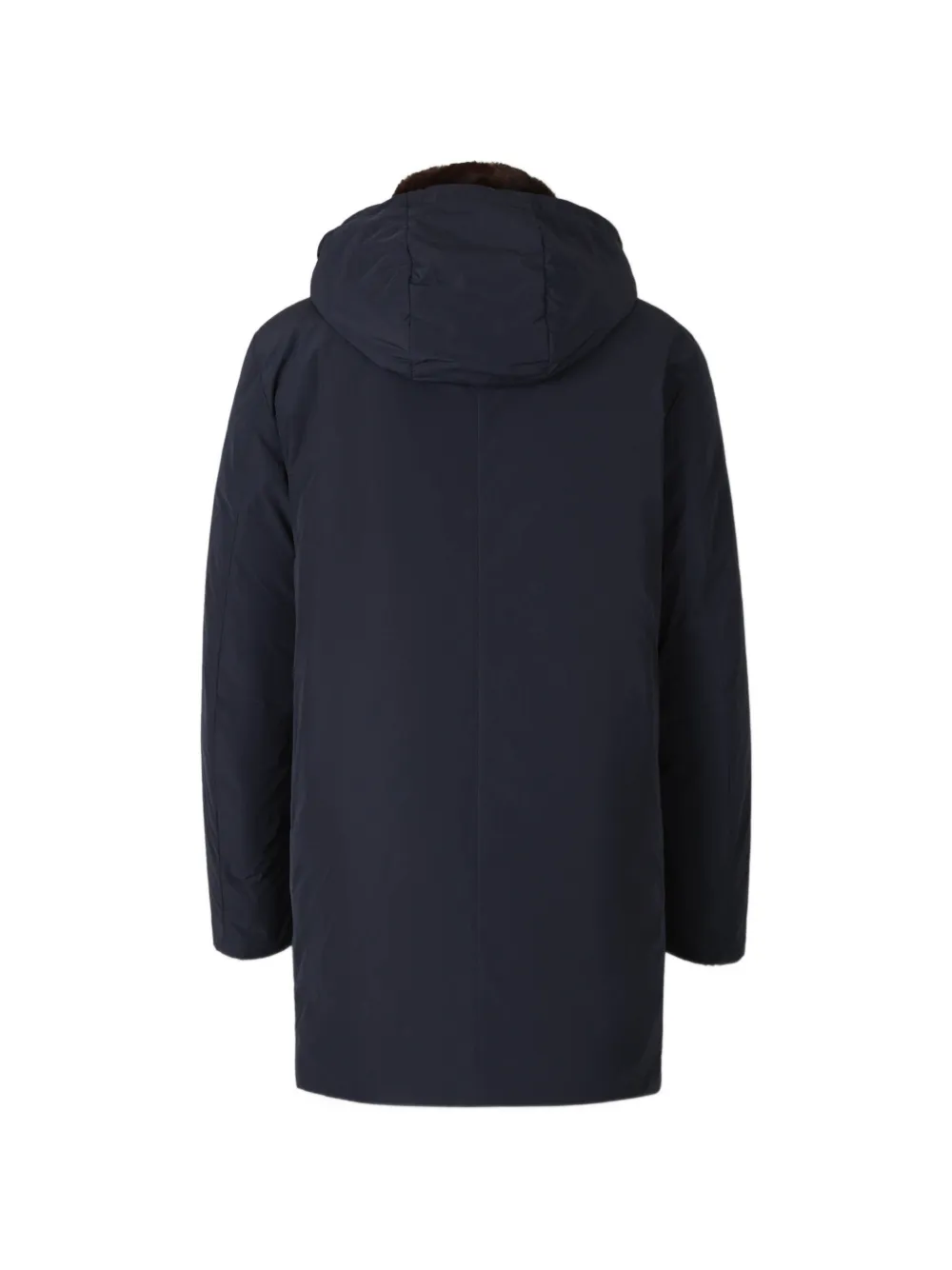Moncler Okefen hooded long down parka jacket Blauw
