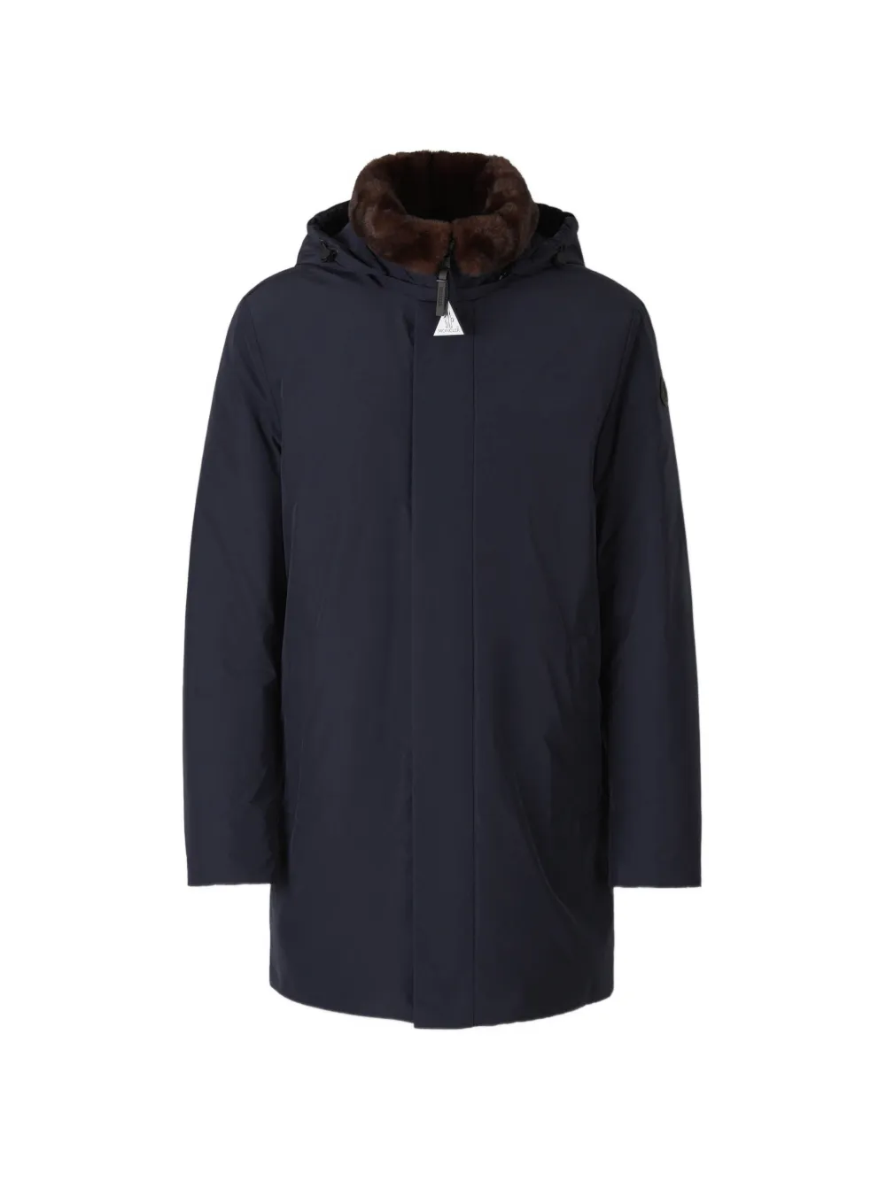 Moncler Okefen hooded long down parka jacket Blauw