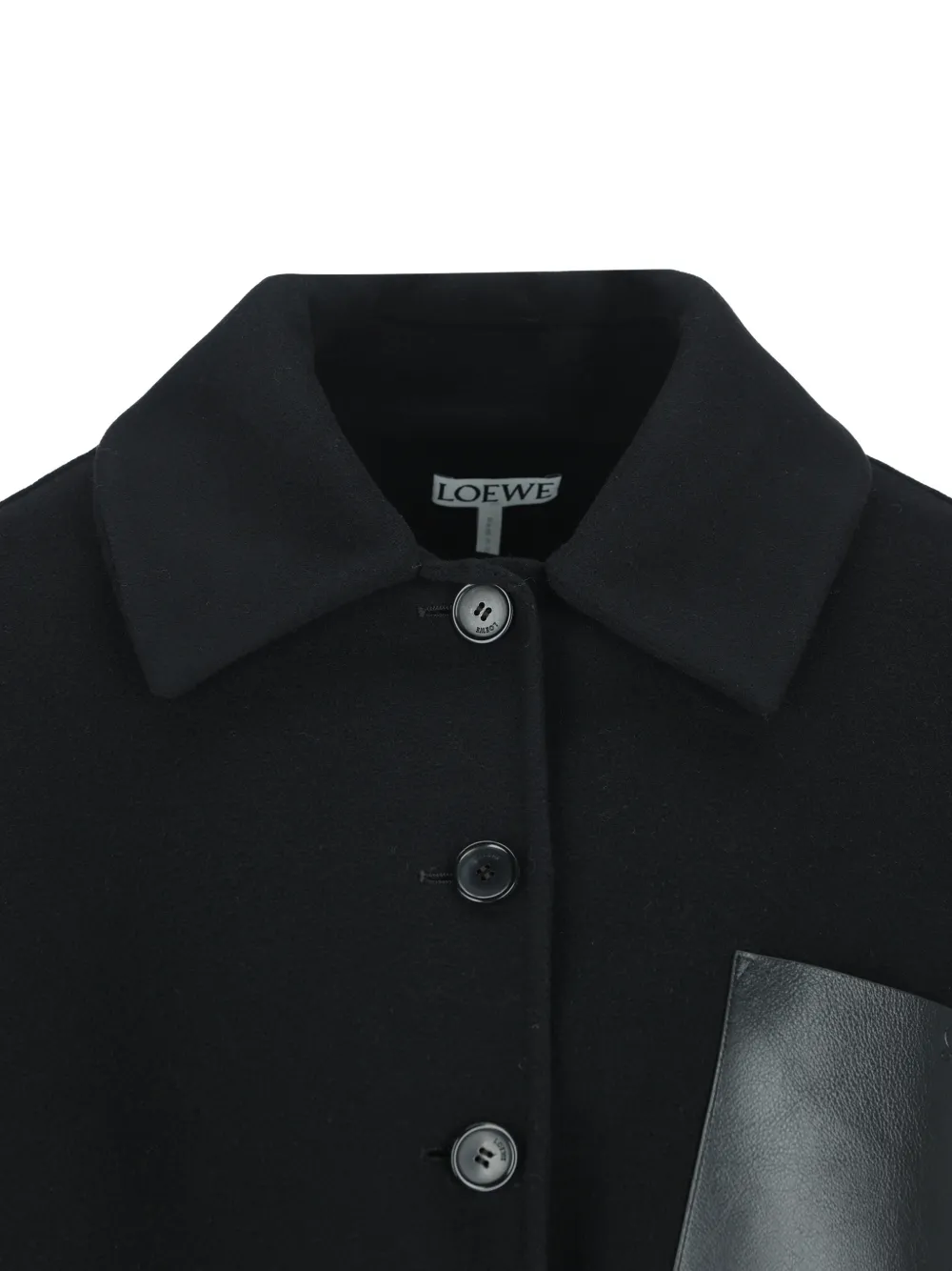 LOEWE leather-patch cape-style jacket Zwart