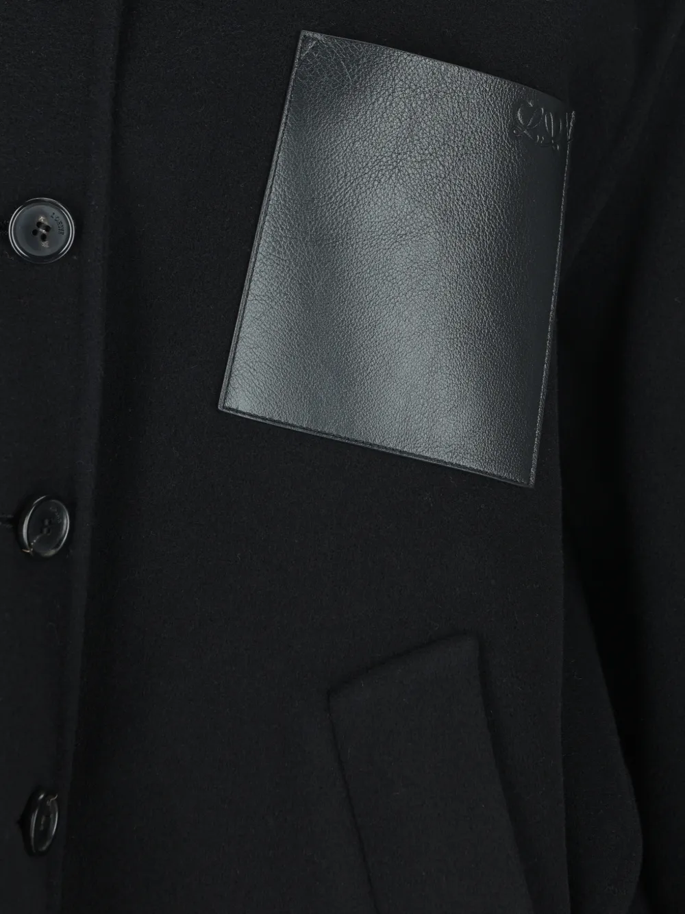 LOEWE leather-patch cape-style jacket Zwart