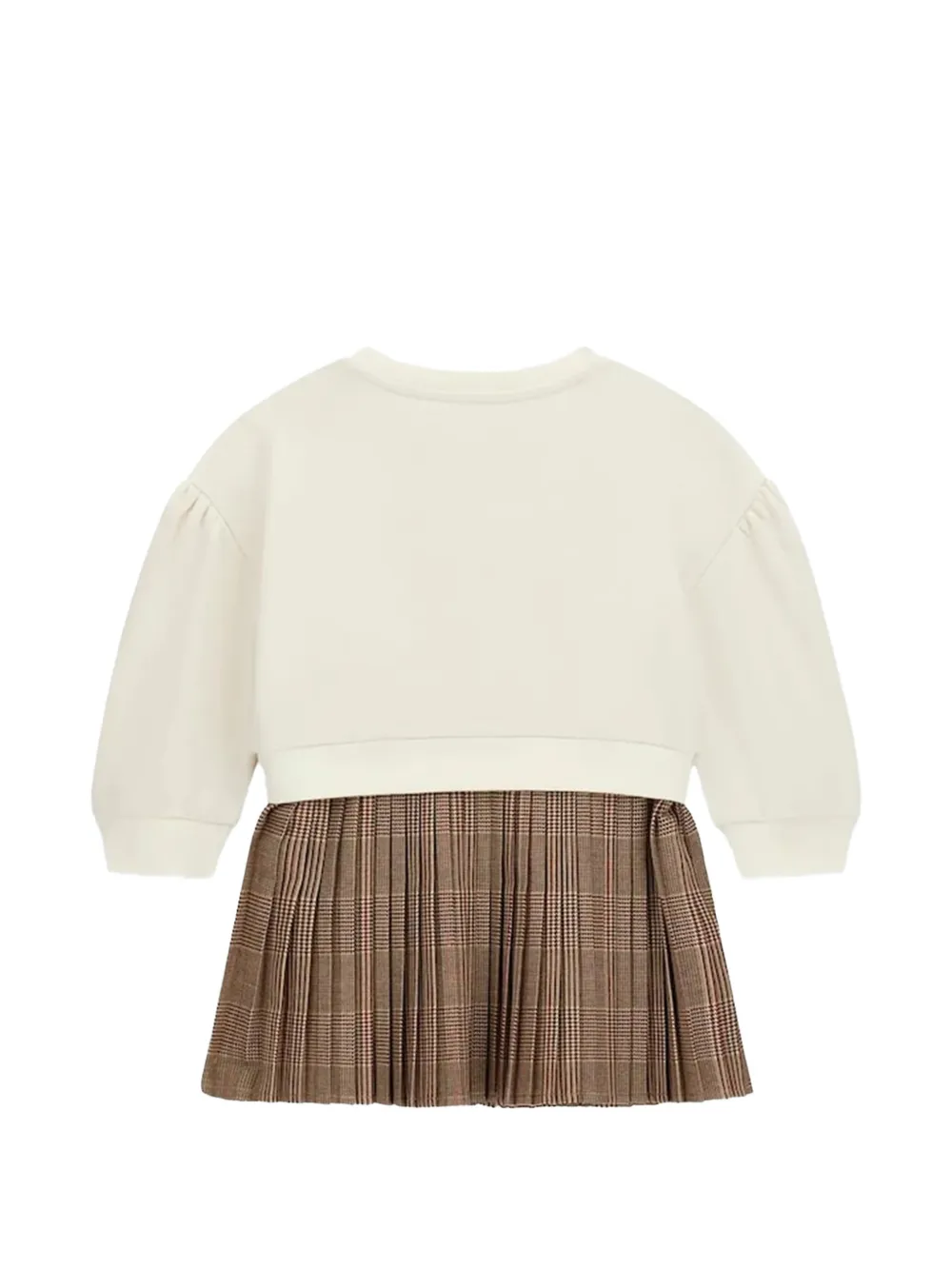 guess kids check-print pleated dress Wit