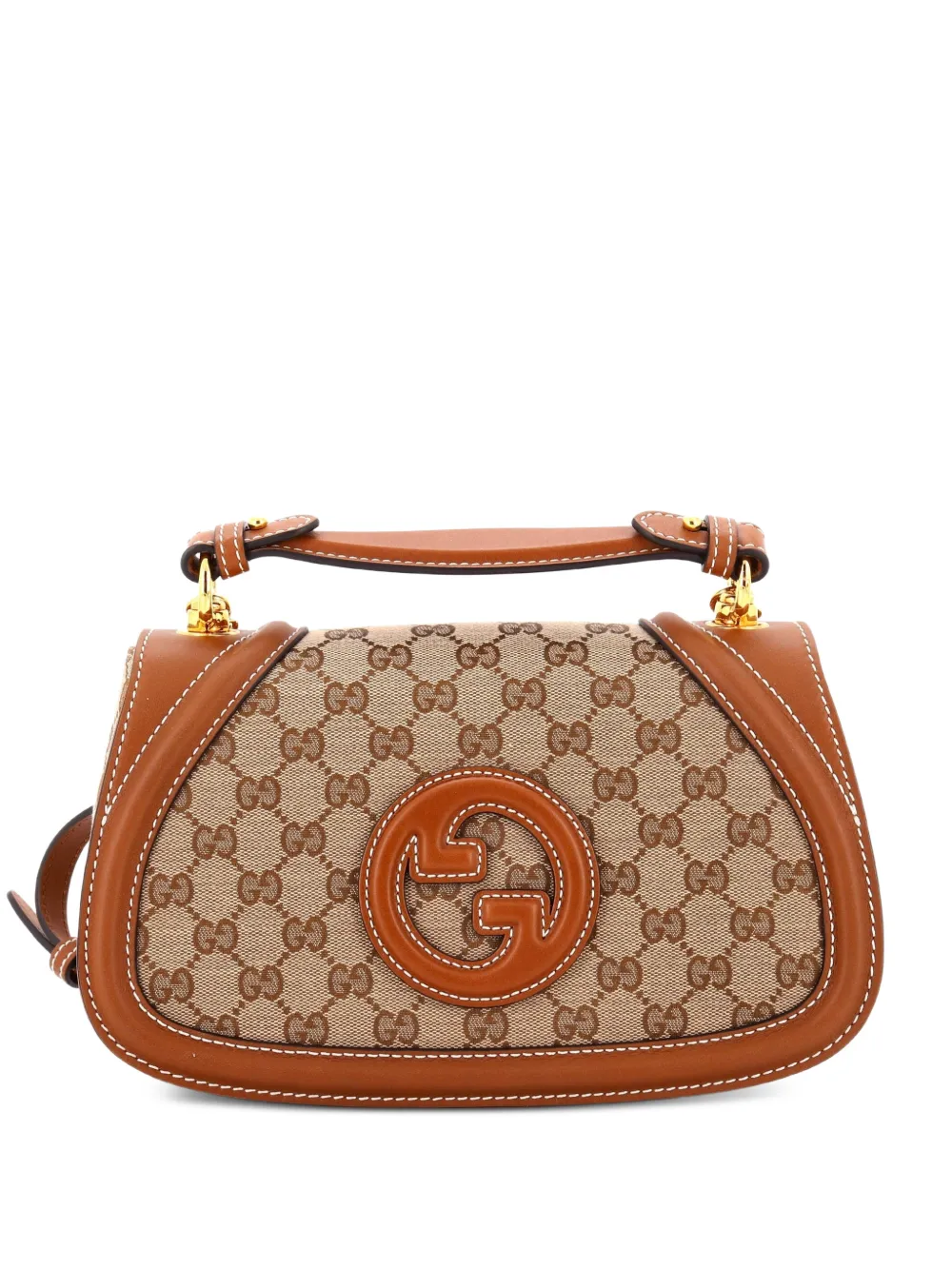 Gucci Pre-Owned Blondie NM Top Handle Bag GG Canvas with Leather Medium shoulder bag - Marrone