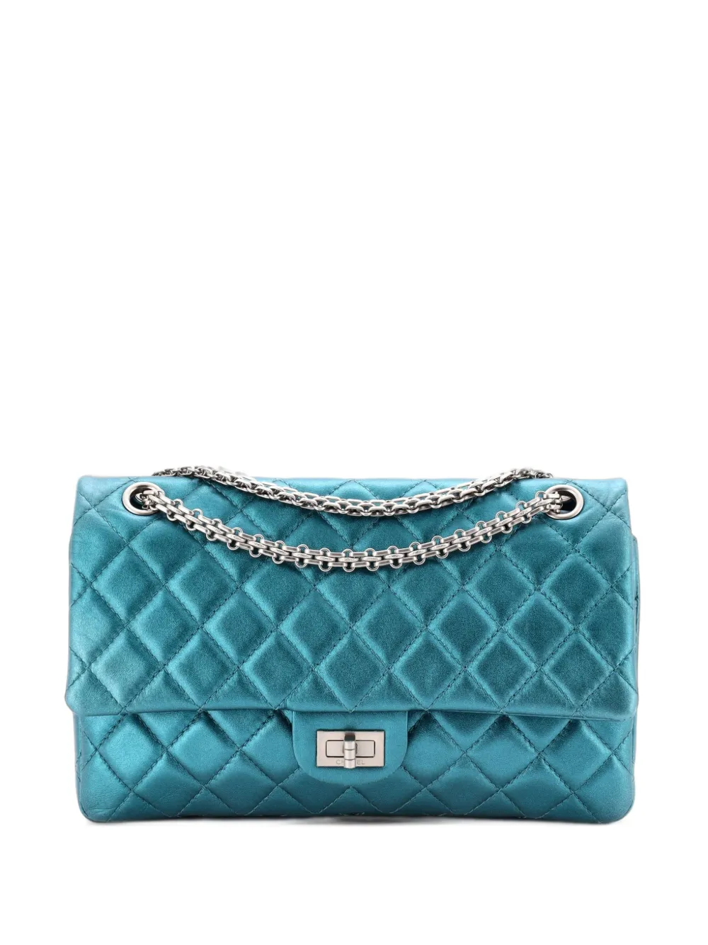 CHANEL Pre-Owned Reissue 2.55 Flap Bag Quilted Metallic Calfskin 226 shoulder bag - Blau