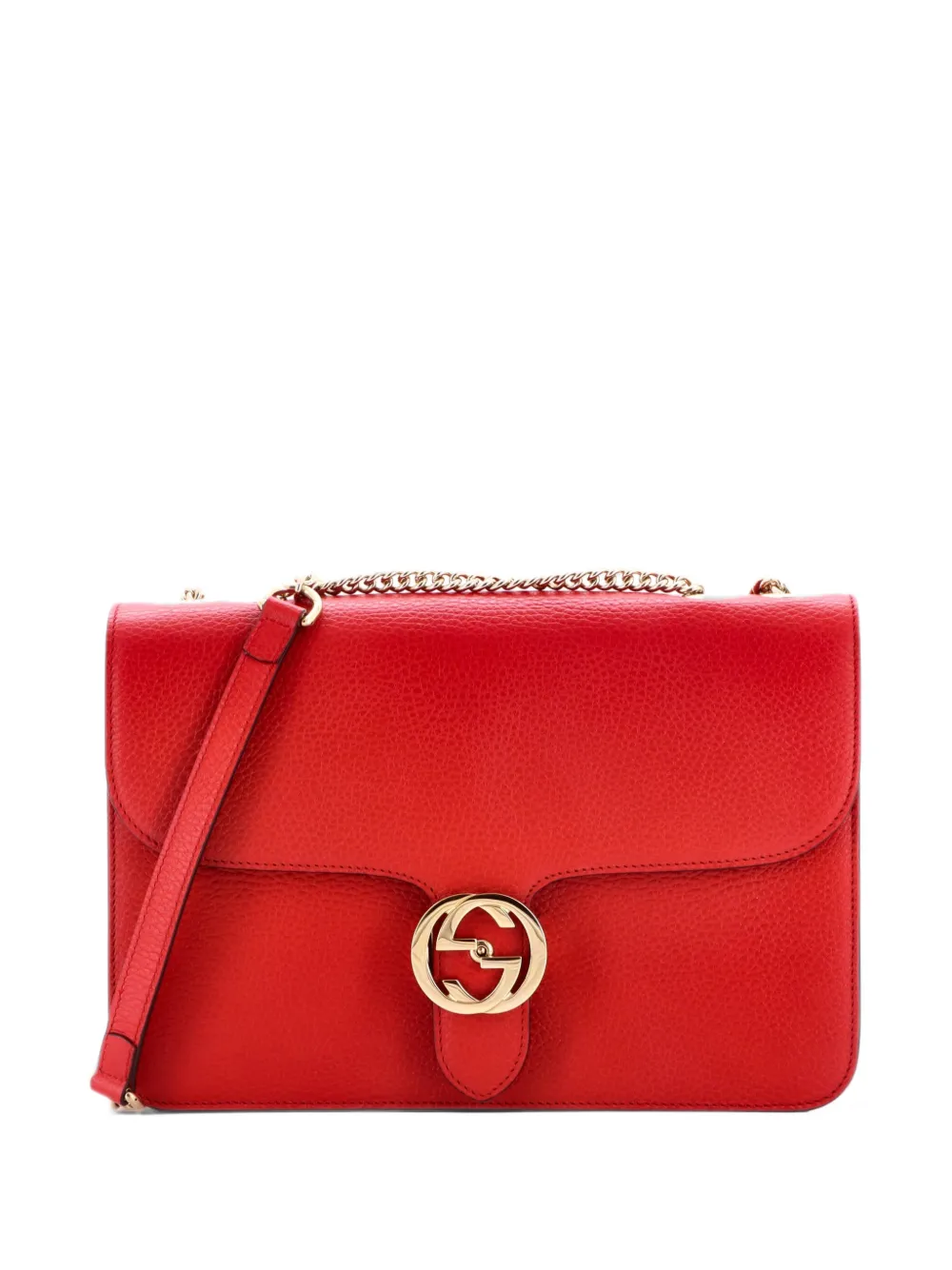 Gucci Pre-Owned Interlocking Leather Medium shoulder bag - Rot