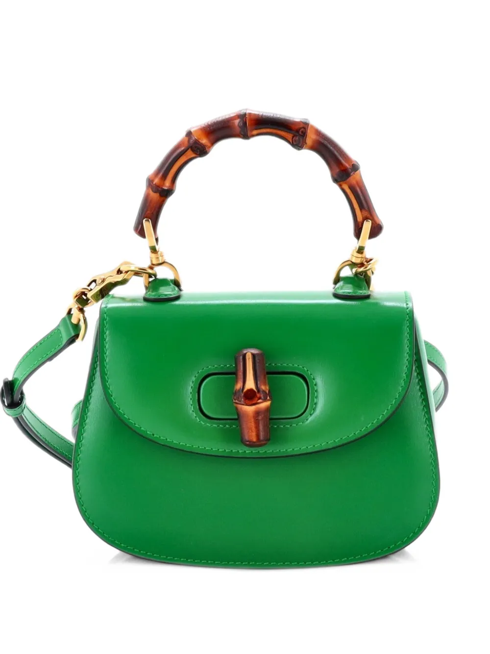 Gucci Pre-Owned Bamboo 1947 Top Handle Bag Leather Mini shoulder bag - Green