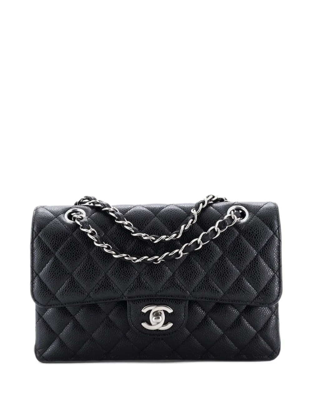 CHANEL Pre-Owned Classic Double Flap Bag Quilted Caviar Small shoulder bag - Black