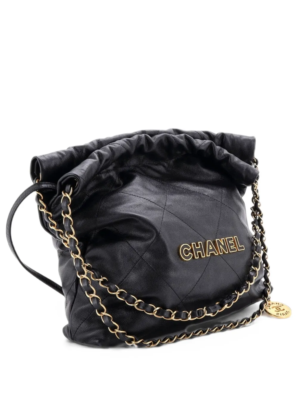 CHANEL Pre-Owned 22 Chain Quilted Caviar Small hobo bag - Black