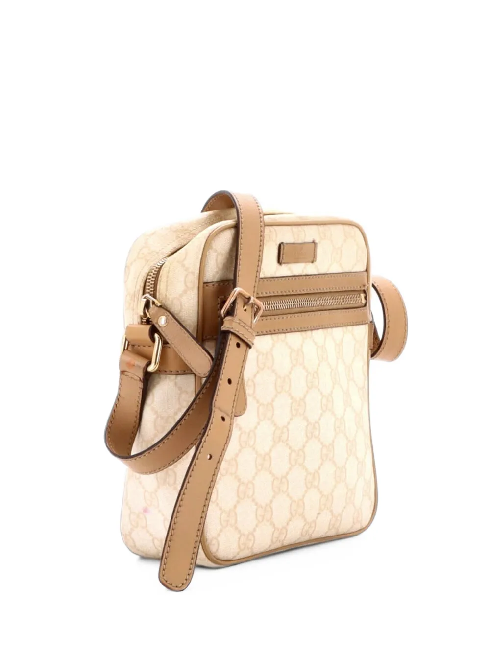 Gucci Pre-Owned Front Zip Messenger GG Coated Canvas Small crossbody bag - Neutrals