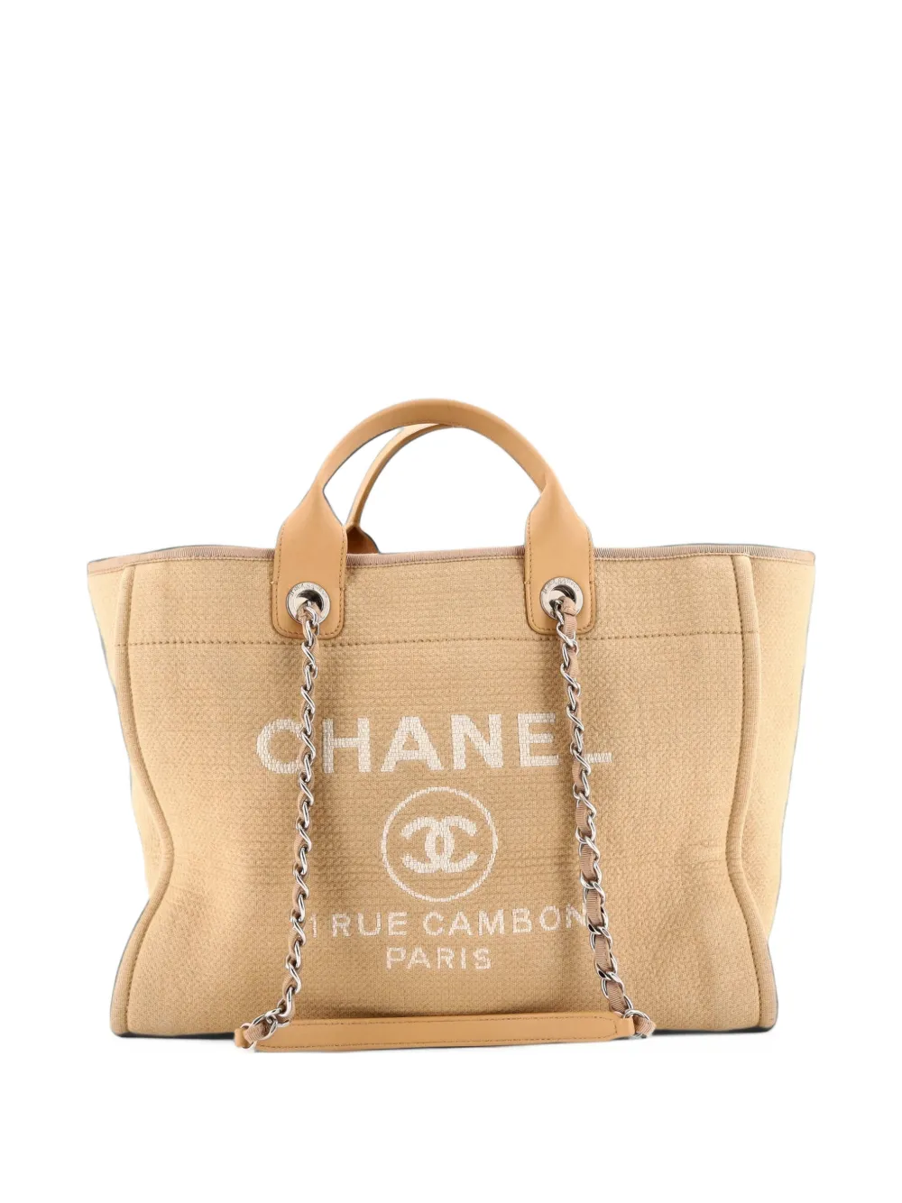CHANEL Pre-Owned Deauville NM Tote Mixed Fibers Medium shoulder bag - Neutrals
