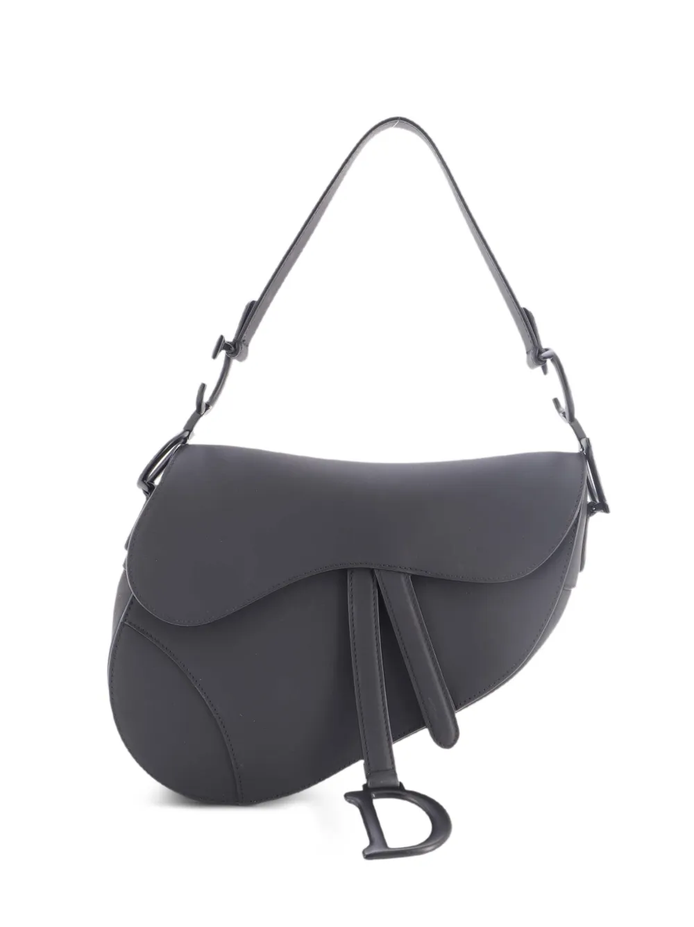 Christian Dior Pre-Owned Ultra Matte Saddle Handbag Leather Medium shoulder bag - Black
