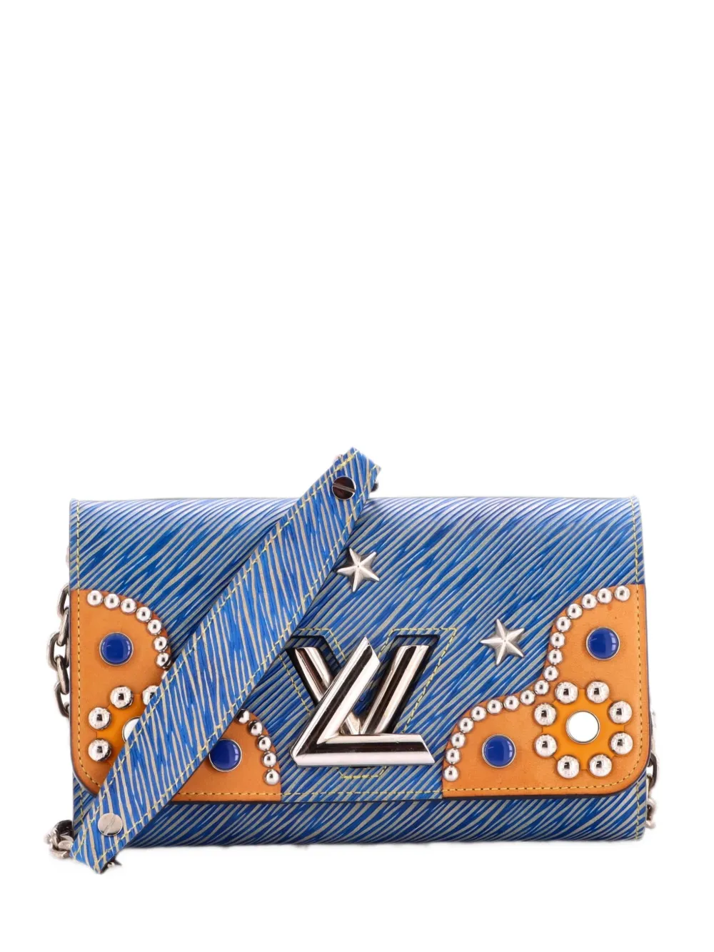 Louis Vuitton Pre-Owned Twist Chain Wallet Studded Epi Leather clutch bag - Blau