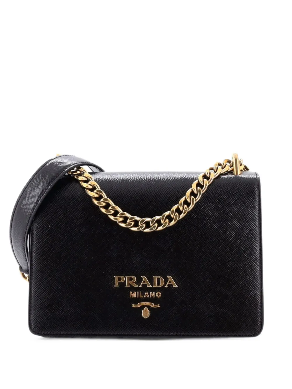 Prada Pre-Owned Chain Flap Bag Vernice Saffiano Leather Small crossbody bag - Viola