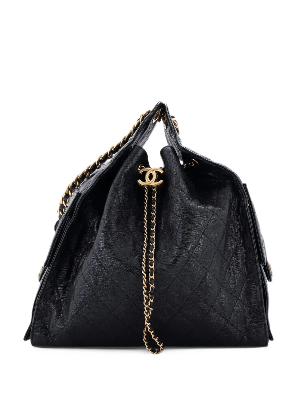 CHANEL Pre-Owned 25 Quilted Caviar Medium hobo bag - Black