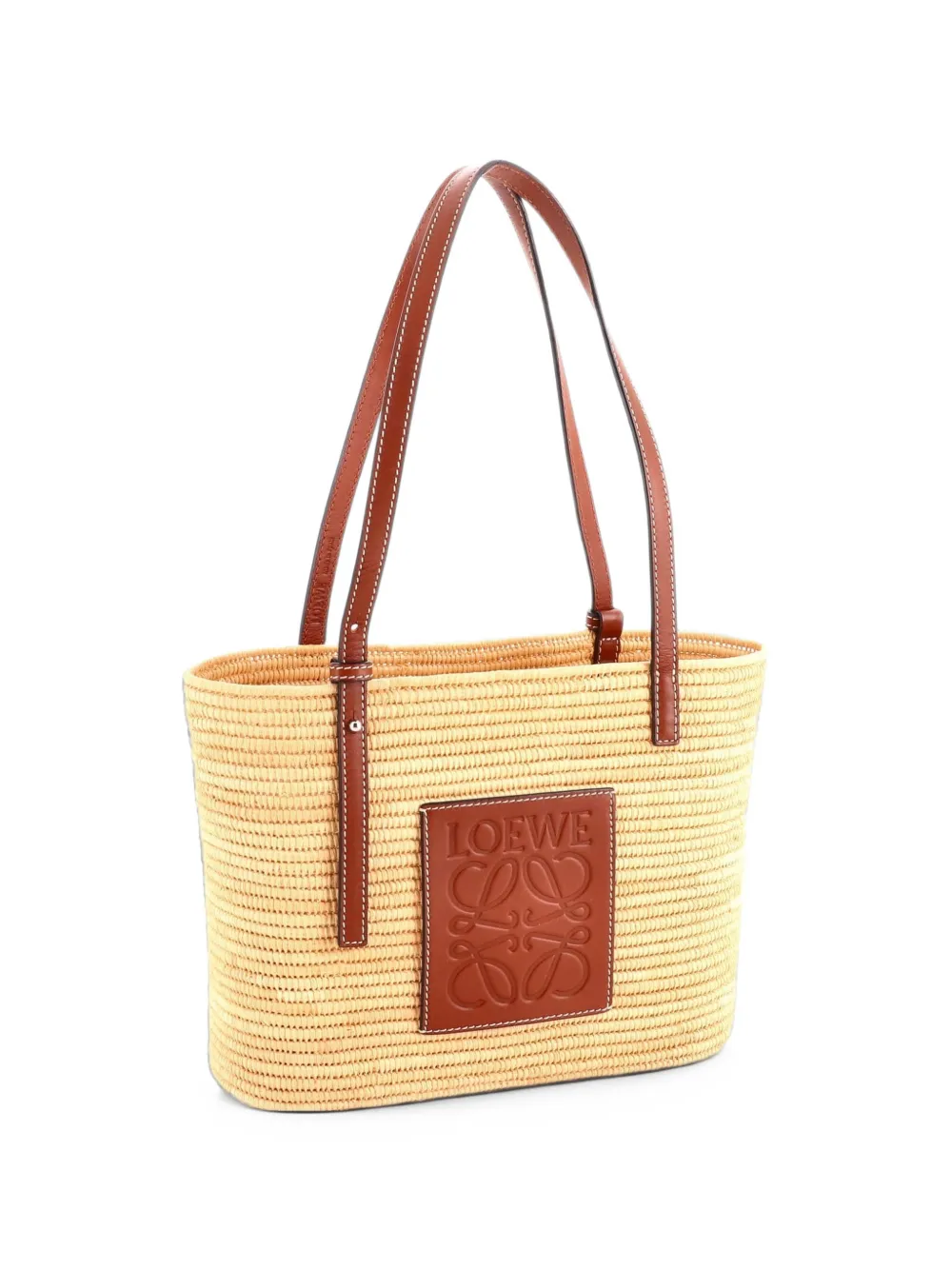 Loewe Pre-Owned Square Basket Woven Raffia Small tote bag - Neutrals