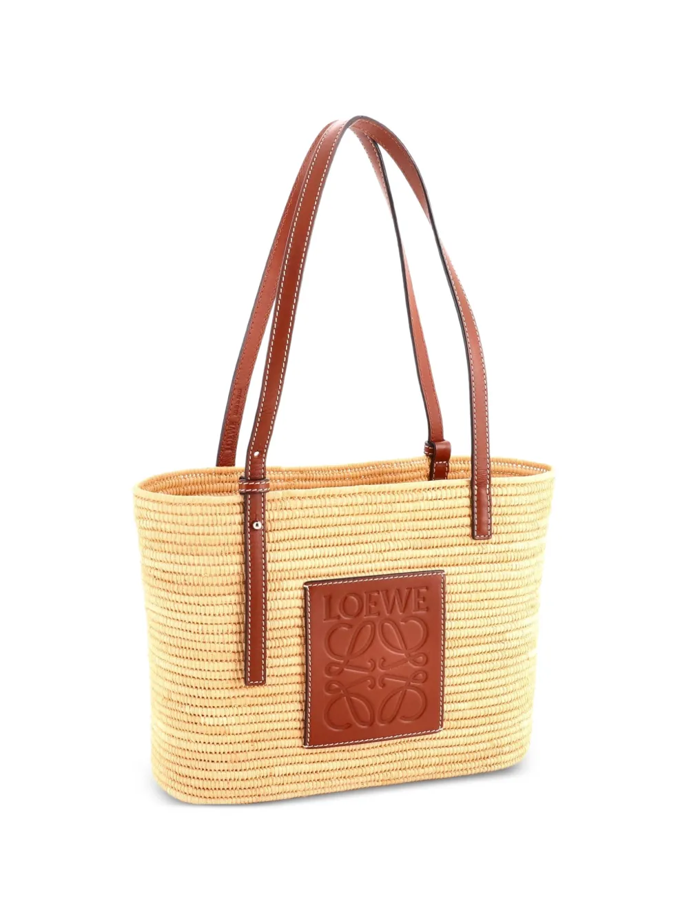 Loewe Pre-Owned Square Basket Woven Raffia Small tote bag - Nude